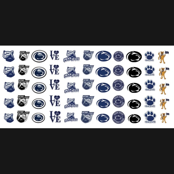 💌BO/GO$6 Penn State Nittany Lions College Sports Team Nail Decals - Picture 2 of 4